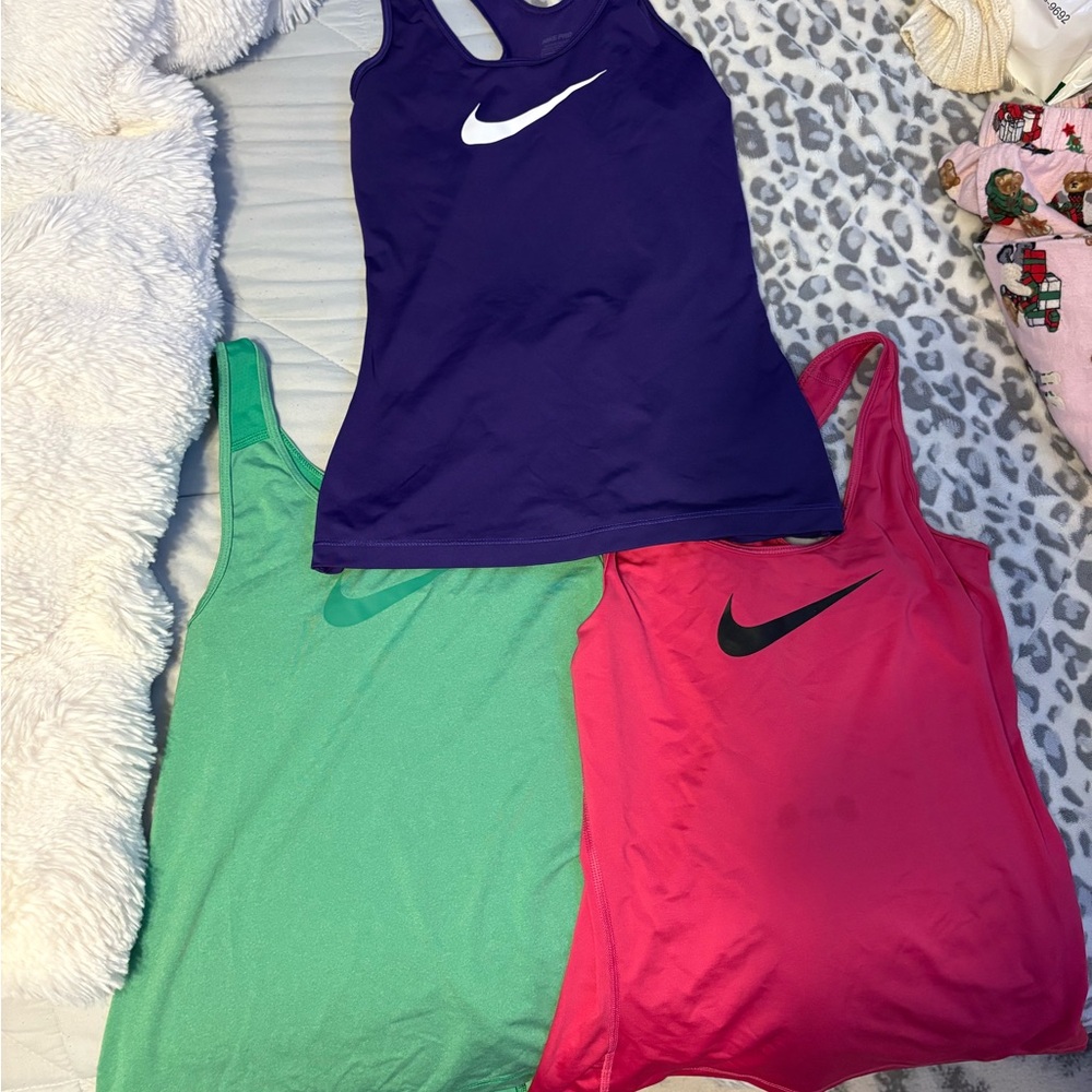 Nike Women's Tank Tops - Purple, Green, Pink